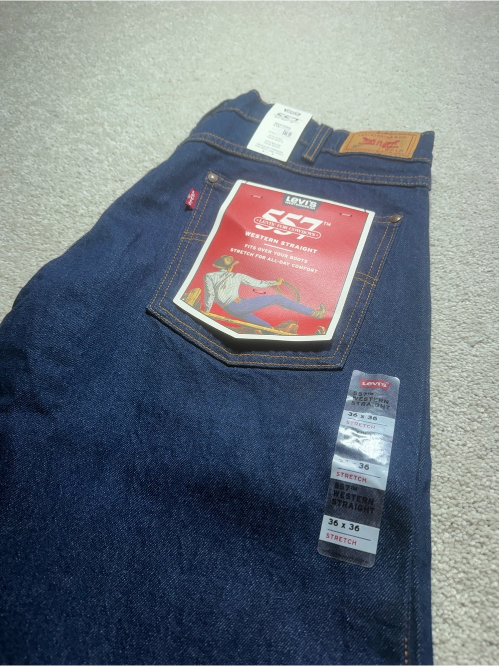 Levi’s 527 western straight dark wash jeans sz 36/36 new